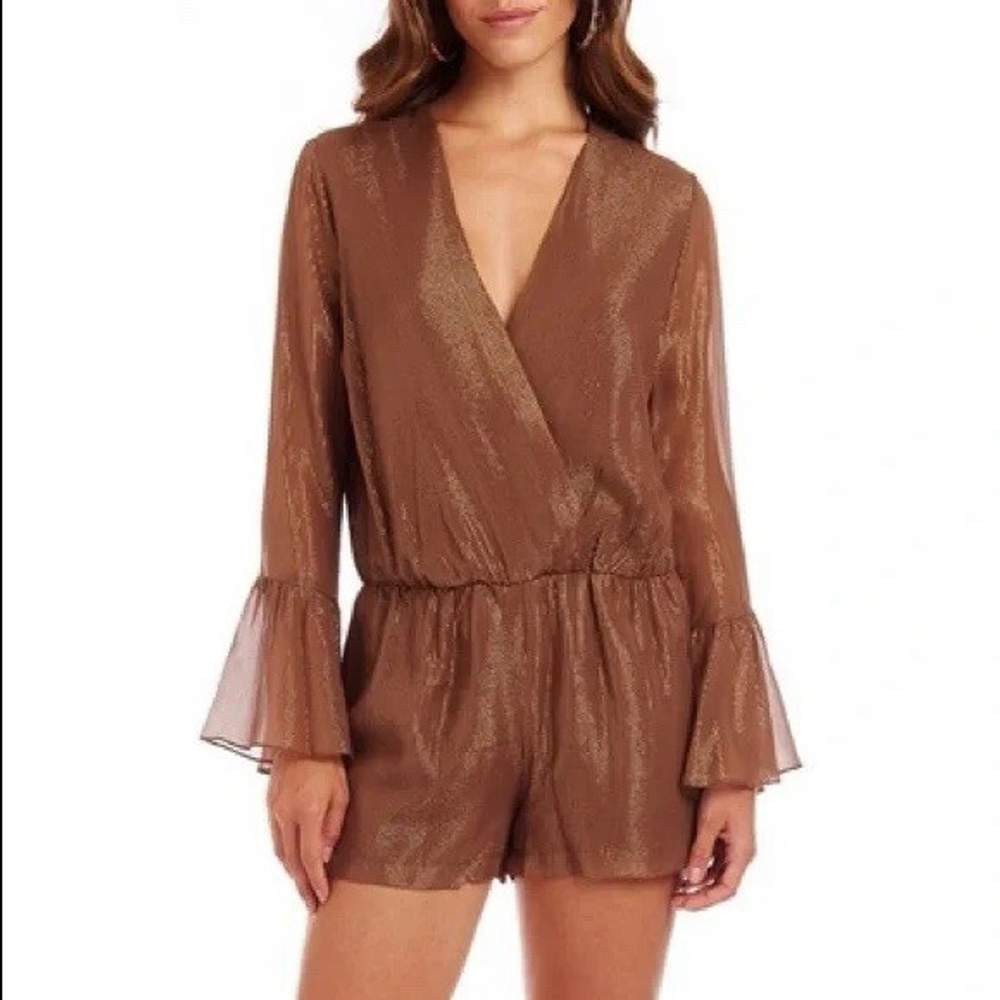 Amanda Uprichard Seraphina Romper Women’s Size S Brown Harvest Short Jumper New
